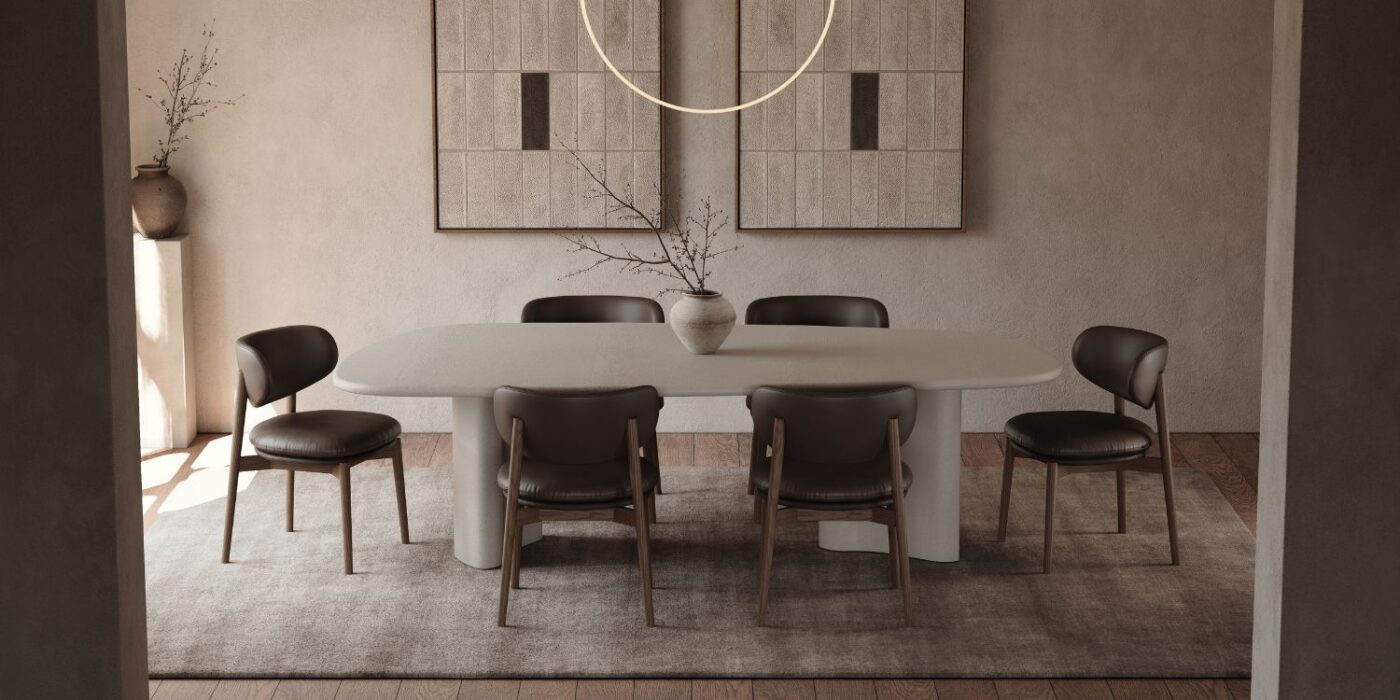 Blog Featured Image - 2026-08-07T113408.632 A dining room featuring a white table surrounded by matching chairs, creating a clean and modern aesthetic. Best interior designers in Australia