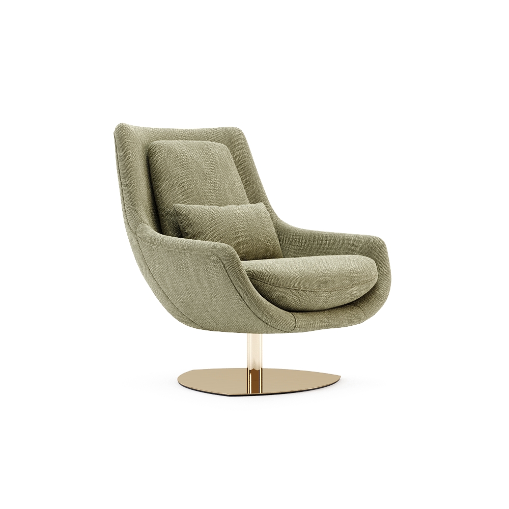 DK19.A - ELBA ARMCHAIR - PO1487 KATLA 05 + Gold Polished - 02