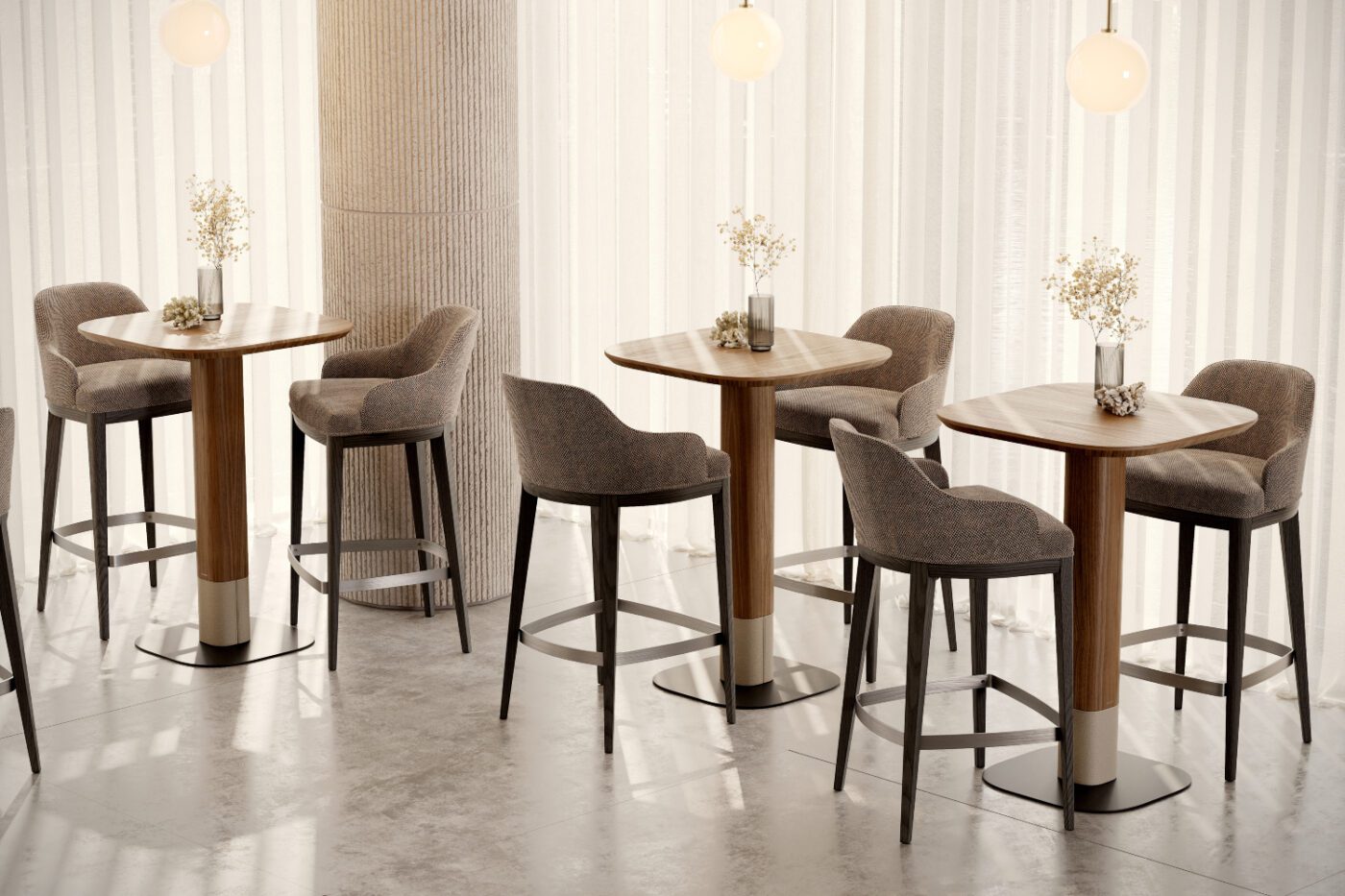 anna bar chair and adam bar table commercial interior design