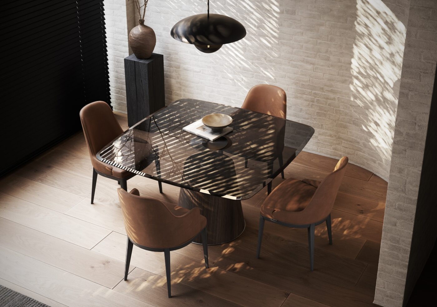 anna chair and panton table at a dining room design by domkapa