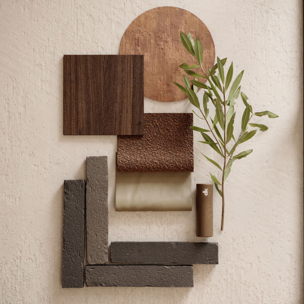 blog article about AI TOOLS (2) Interior design mood board with fabric swatches and colour palette references