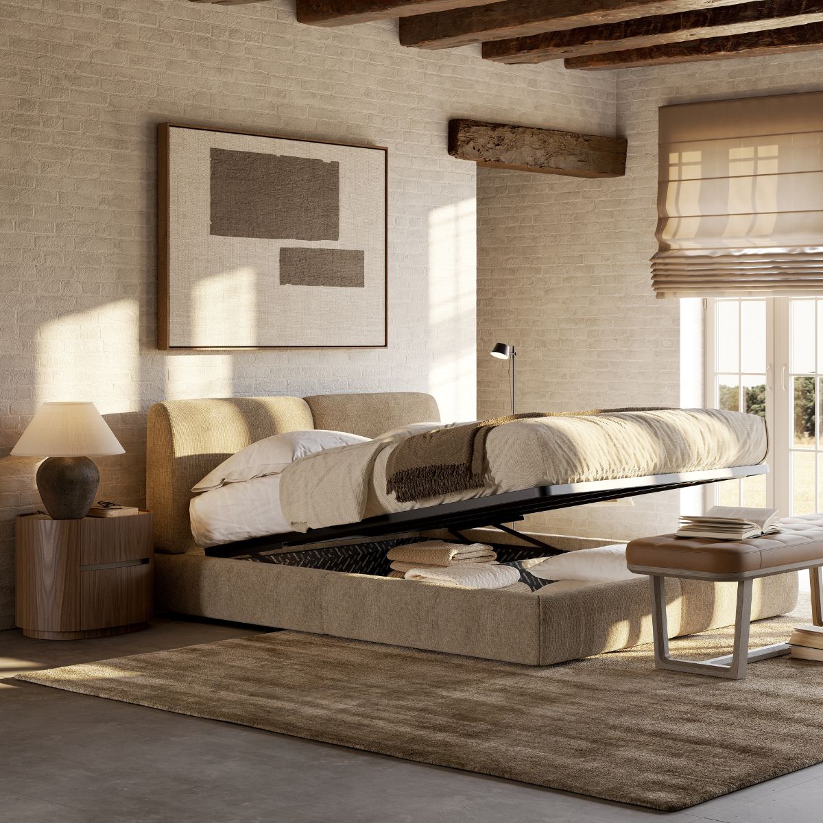 contemporary style by domkapa A bed featuring a built-in storage unit beneath, designed for maximising bedroom space and organisation. Contemporary Design